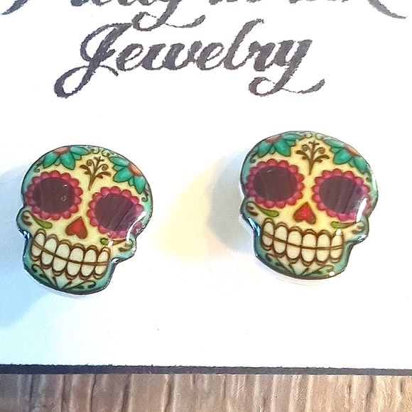 🌼$5/$25🌼 Day of the Dead Skull Earrings - New - Picture 2 of 3